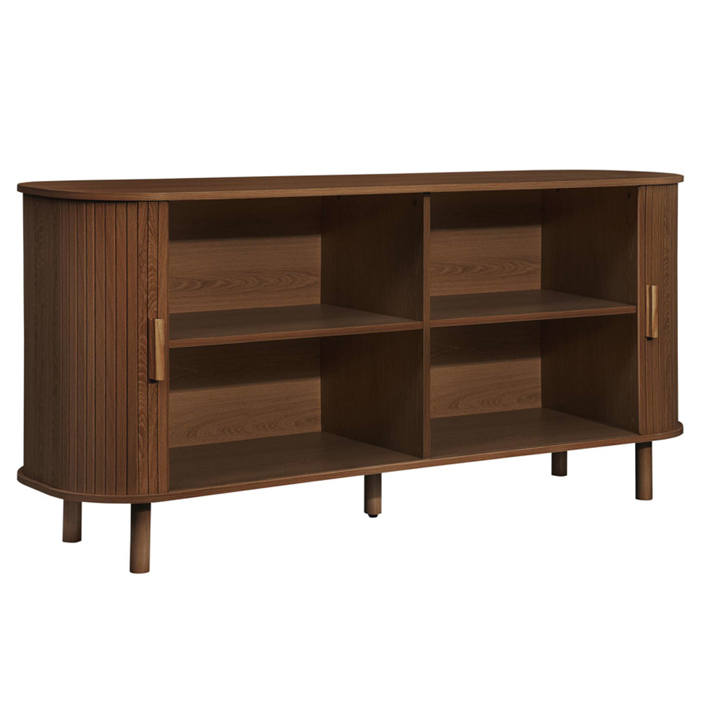 Avenel Wooden Storage Cabinet With 2 Sliding Doors In Walnut
