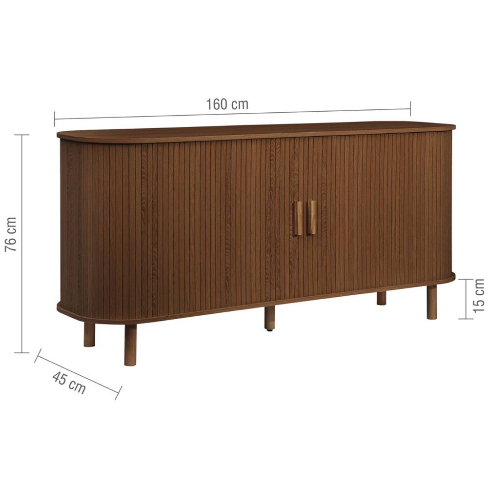 Avenel Wooden Storage Cabinet With 2 Sliding Doors In Walnut