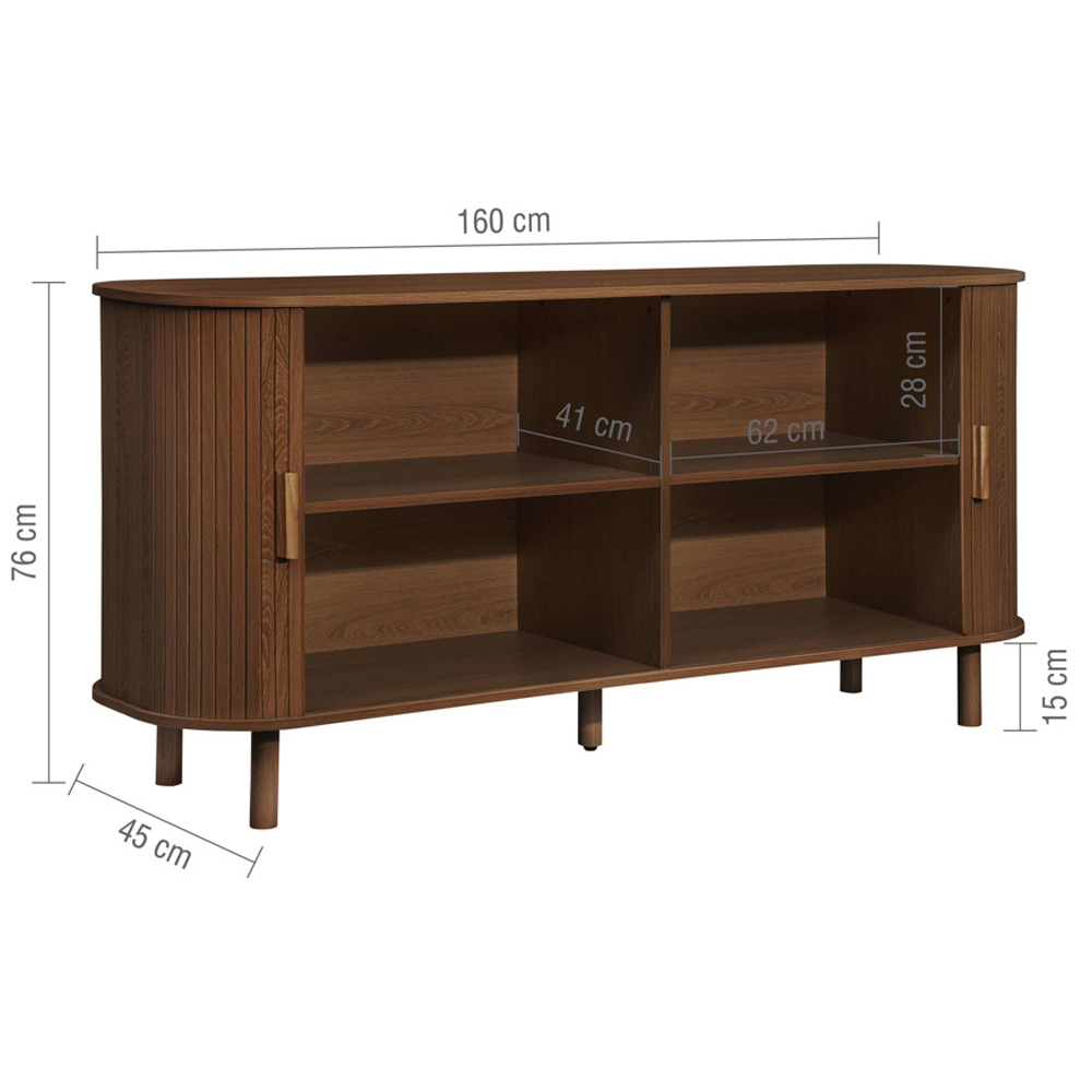 Avenel Wooden Storage Cabinet With 2 Sliding Doors In Walnut