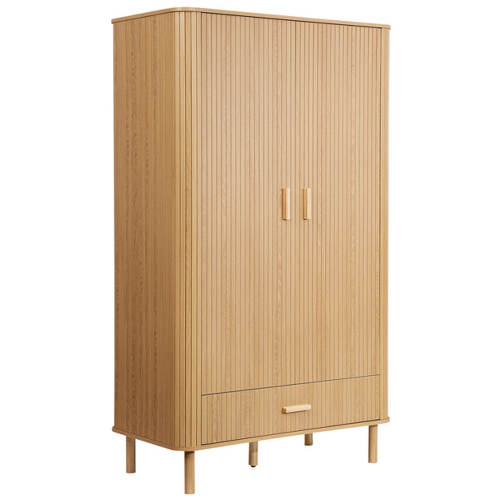 Avenel Wooden Wardrobe With 2 Doors 1 Drawer In Oak