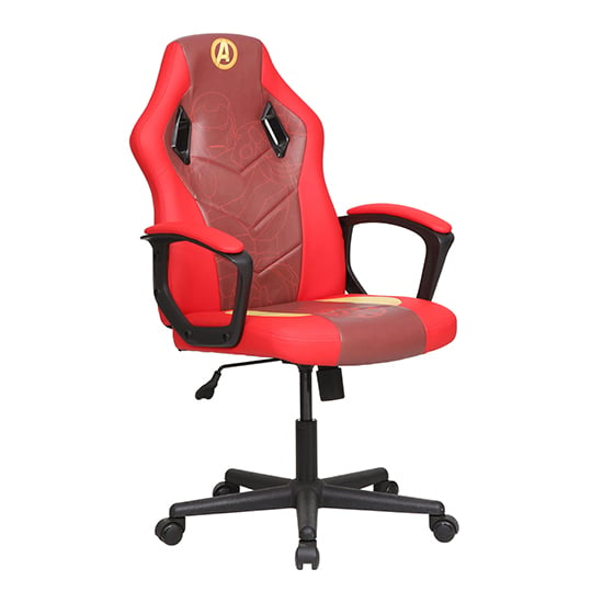 Avengers Faux Leather Childrens Computer Gaming Chair In Red_7