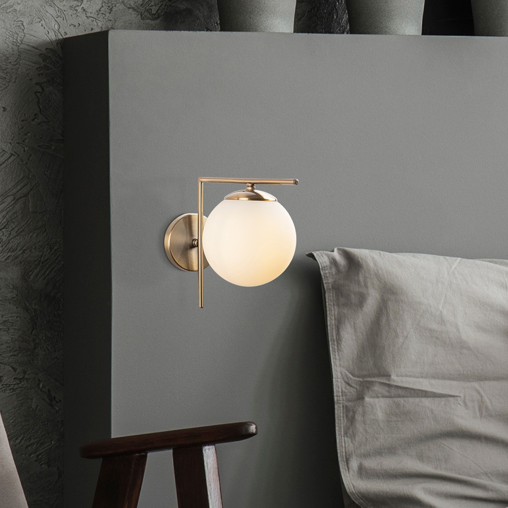 Avenor Metal Wall Light in Antique and White