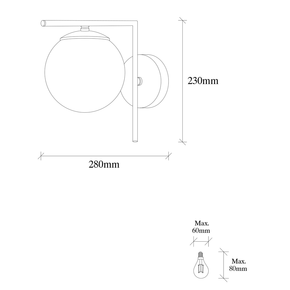 Avenor Metal Wall Light in Antique and White