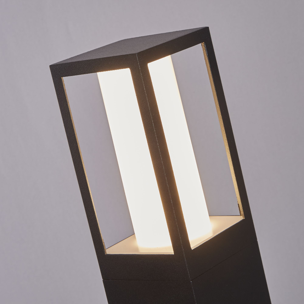Avenue LED Polycarbonate Outdoor Bollard Light In Black