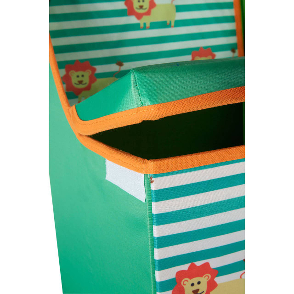 Avenza Polyester Kids Lion Storage Seating Chair in Green