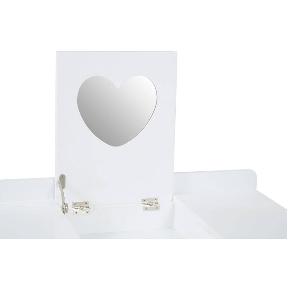 Avenza Wooden Kids Dressing Table Set with Mirror in White