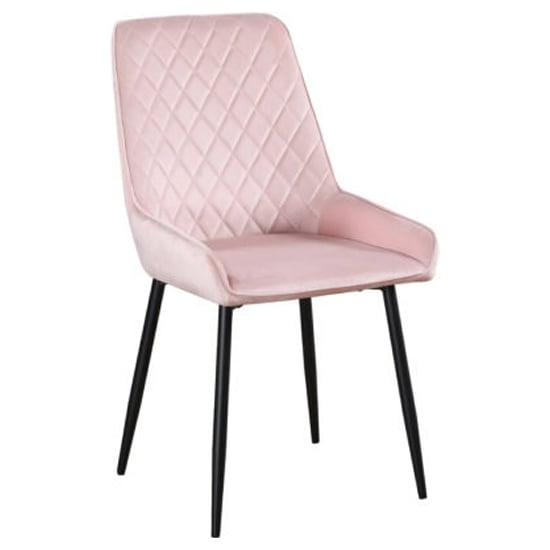 Avah Baby Pink Velvet Dining Chairs In Pair_2