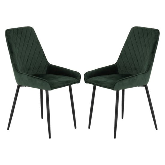 Avah Emerald Green Velvet Dining Chairs In Pair