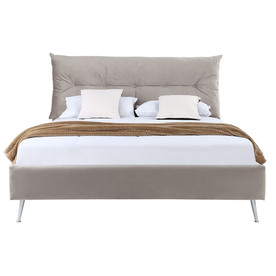 Avery Velvet Upholstered Super King Size Bed In Subtle Mink_2