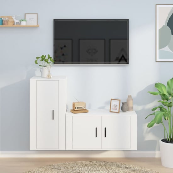 Product photograph of Avery Wooden Entertainment Unit Wall Hung In White from Furniture in Fashion