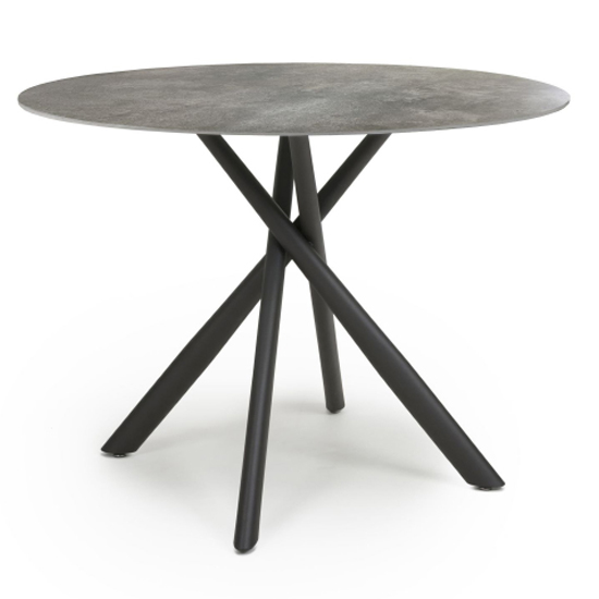 Accro Grey Glass Dining Table With 4 Ansan Light Grey Chairs_2