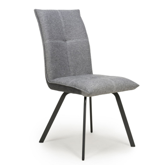 Accro Grey Glass Dining Table With 4 Ansan Light Grey Chairs_3