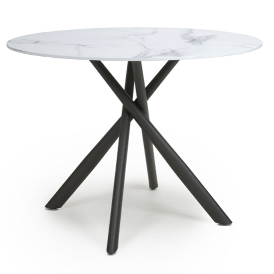 Accro White Glass Dining Table With 4 Ansan Light Grey Chairs_2