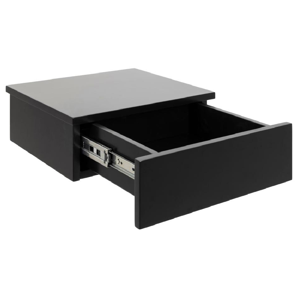Aviana Wall Hung Wooden Bedside Cabinet With 1 Drawer In Black
