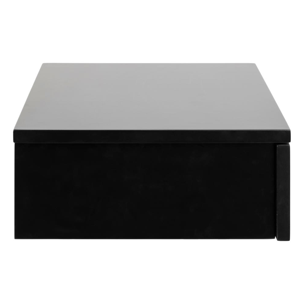 Aviana Wall Hung Wooden Bedside Cabinet With 1 Drawer In Black