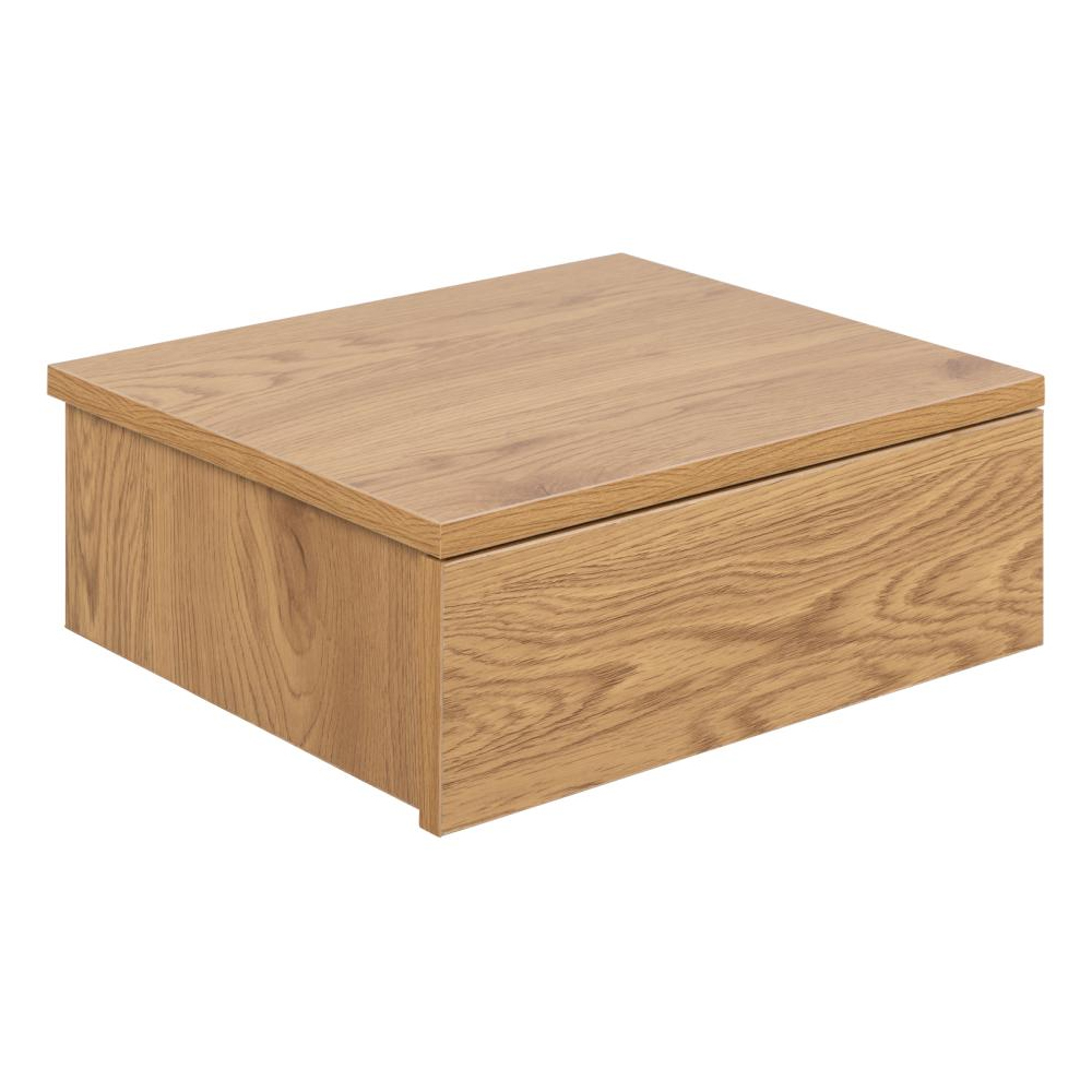 Aviana Wall Hung Wooden Bedside Cabinet With 1 Drawer In Oak