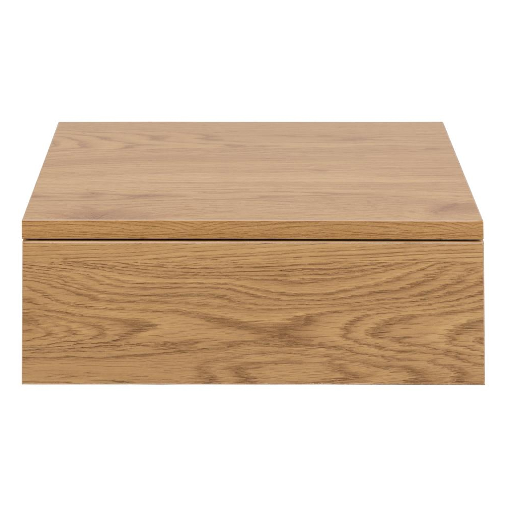 Aviana Wall Hung Wooden Bedside Cabinet With 1 Drawer In Oak