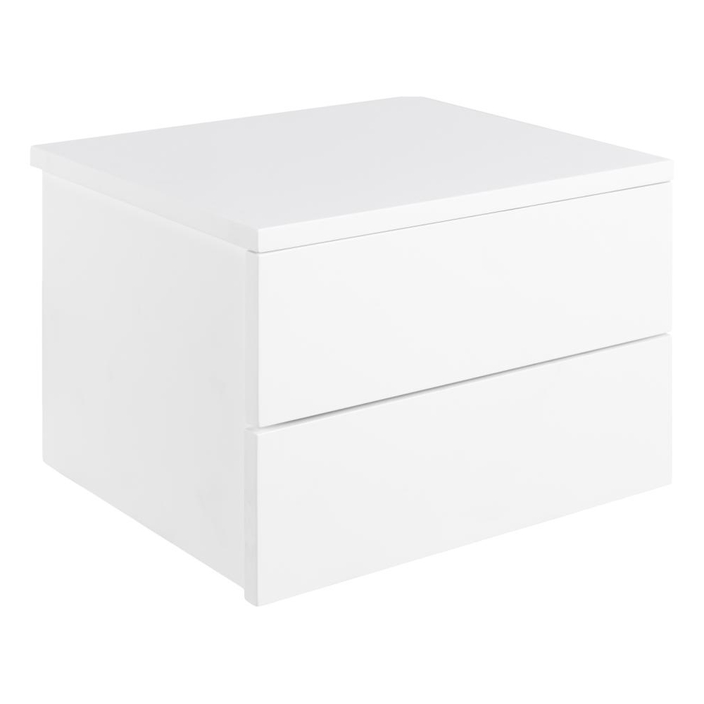 Aviana Wall Hung Wooden Bedside Cabinet With 2 Drawers In White