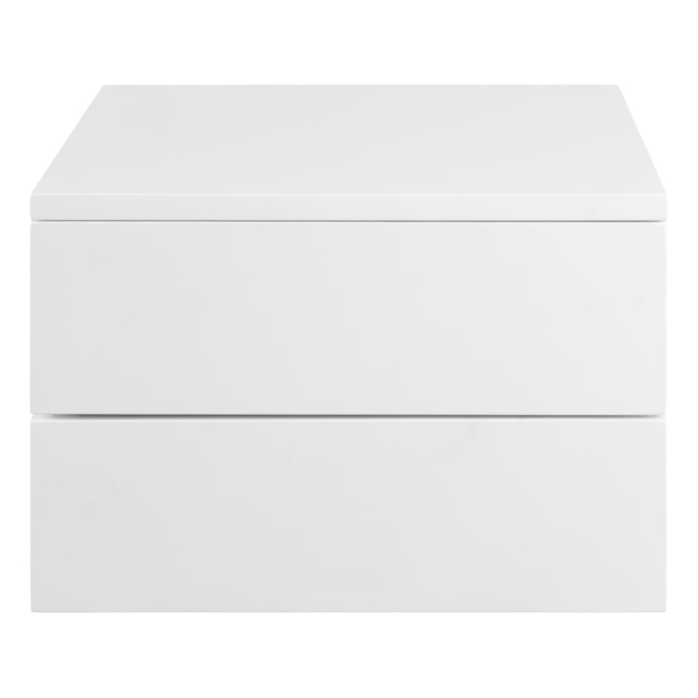 Aviana Wall Hung Wooden Bedside Cabinet With 2 Drawers In White