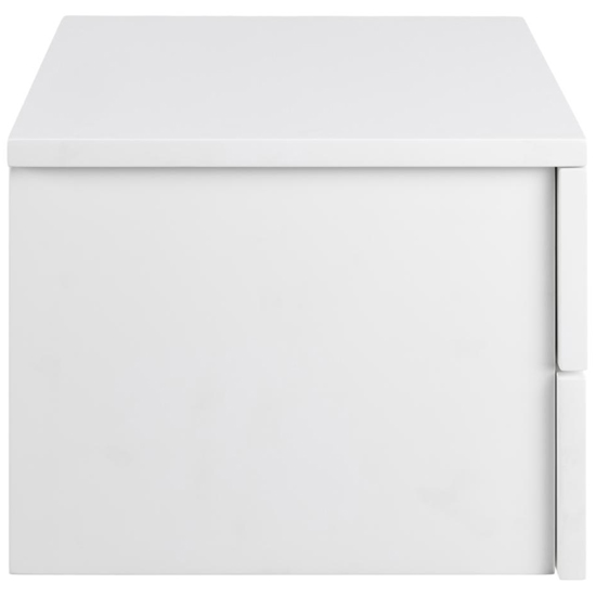 Aviana Wall Hung Wooden Bedside Cabinet With 2 Drawers In White