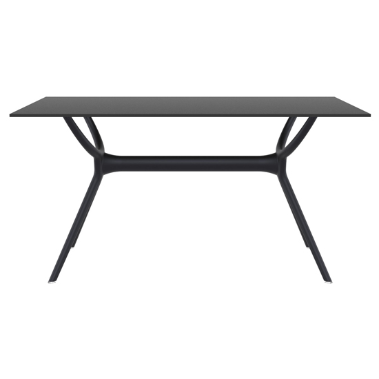 Aviemore Outdoor Rectangular 140cm Wooden Dining Table In Black_2