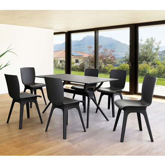 Aviemore Outdoor Rectangular 140cm Wooden Dining Table In Black_4