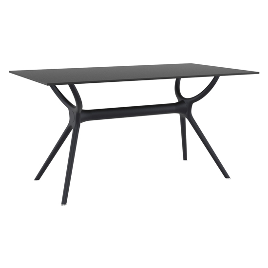 Aviemore Outdoor Rectangular 140cm Wooden Dining Table In Black_1