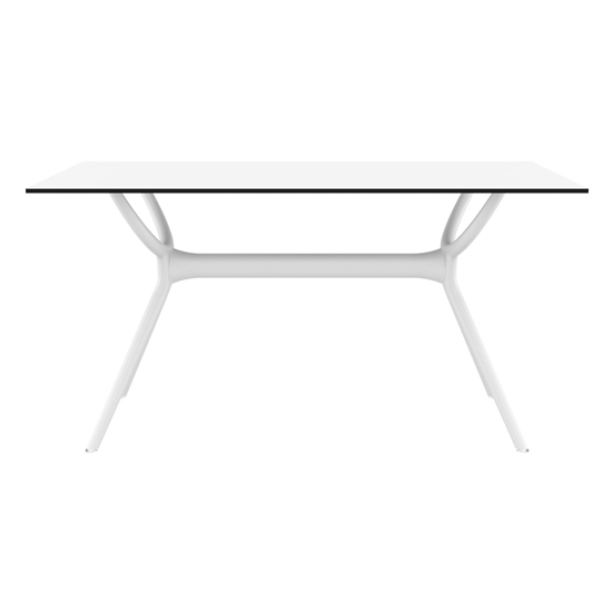 Aviemore Outdoor Rectangular 140cm Wooden Dining Table In White_2