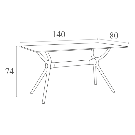 Aviemore Outdoor Rectangular 140cm Wooden Dining Table In White_3