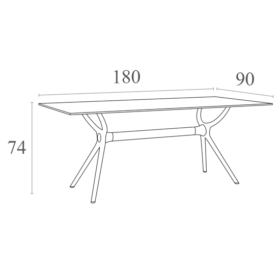Aviemore Outdoor Rectangular 180cm Wooden Dining Table In White_3