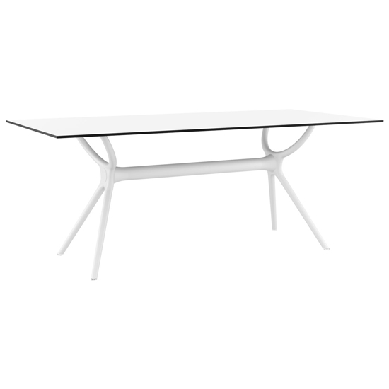 Aviemore Outdoor Rectangular 180cm Wooden Dining Table In White