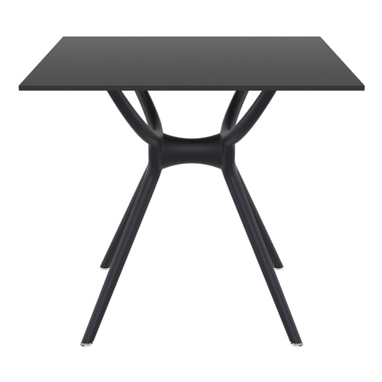 Aviemore Outdoor Square 80cm Wooden Dining Table In Black_2