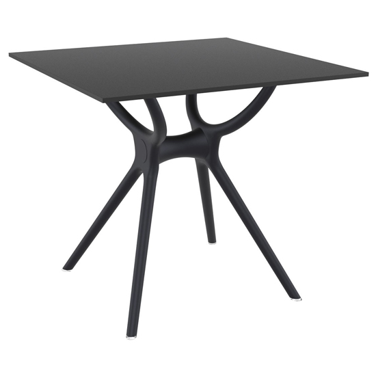 Photo of Aviemore outdoor square 80cm wooden dining table in black