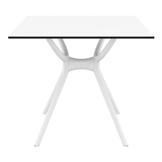 Aviemore Outdoor Square 80cm Wooden Dining Table In White_2