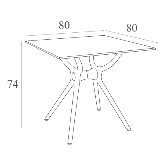 Aviemore Outdoor Square 80cm Wooden Dining Table In White_3