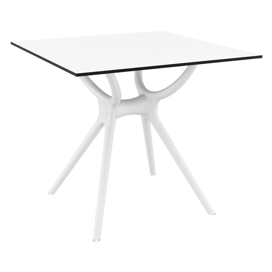 Photo of Aviemore outdoor square 80cm wooden dining table in white