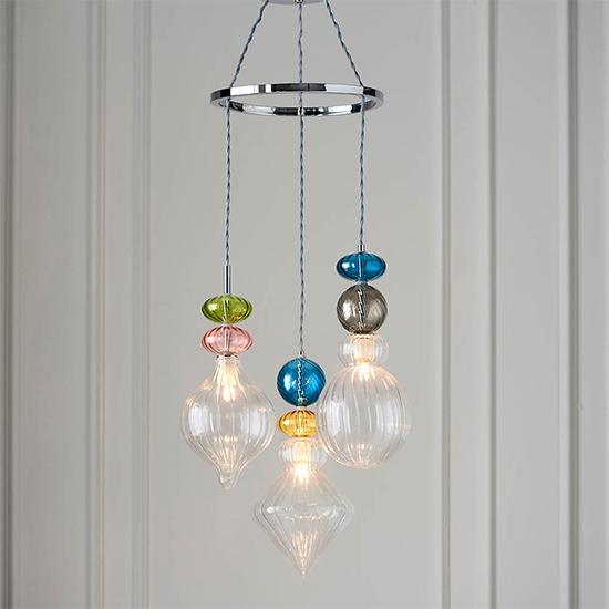Avila 3 Lights Ceiling Pendant Light In Polished Chrome thumbnail