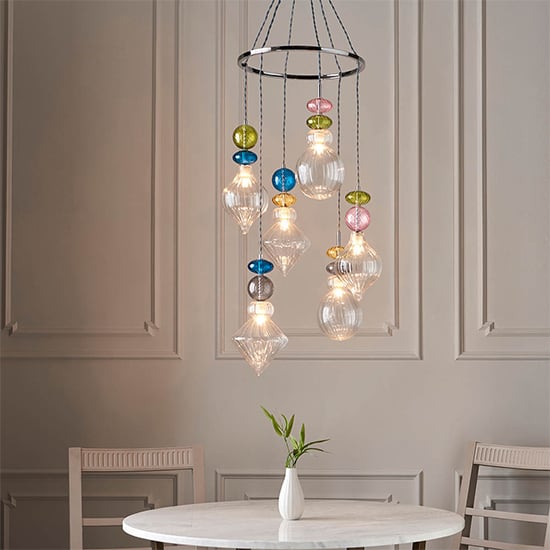 Product photograph of Avila 6 Lights Ceiling Pendant Light In Polished Chrome from Furniture in Fashion