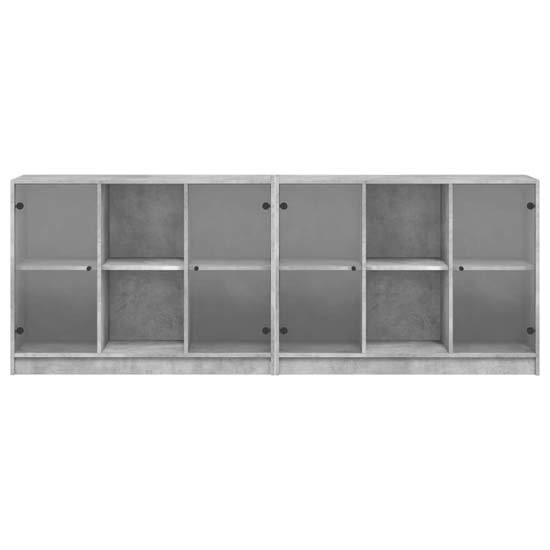 Avila Wooden Office Cabinet With 4 Doors In Concrete Effect