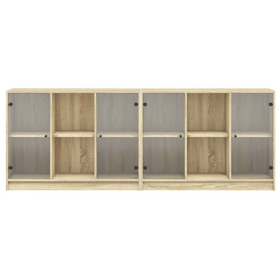 Avila Wooden Bookcase With 4 Doors In Sonoma Oak