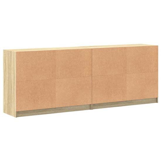 Avila Wooden Bookcase With 4 Doors In Sonoma Oak