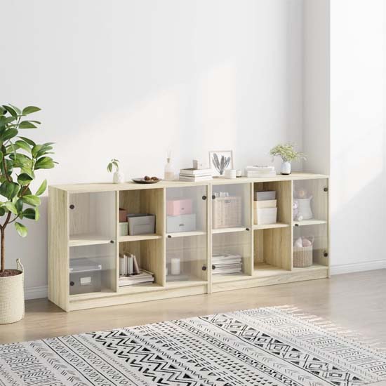Read more about Avila wooden bookcase with 4 doors in sonoma oak