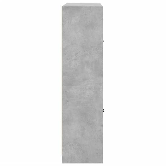 Avila Wooden Office Cabinet With 8 Doors In Concrete Grey