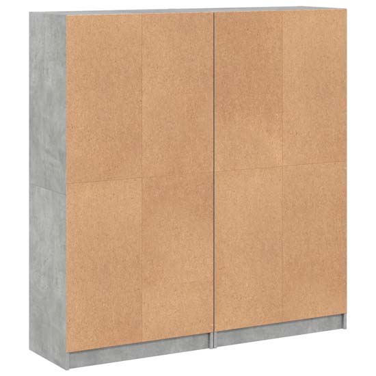 Avila Wooden Office Cabinet With 8 Doors In Concrete Grey