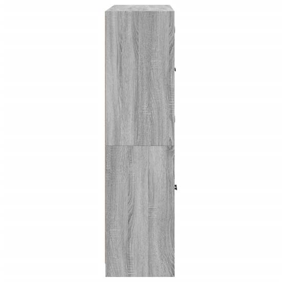 Avila Wooden Office Cabinet With 8 Doors In Grey Sonoma