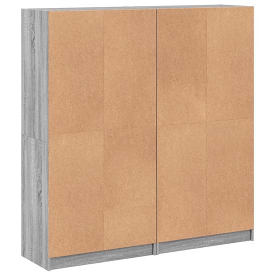 Avila Wooden Office Cabinet With 8 Doors In Grey Sonoma
