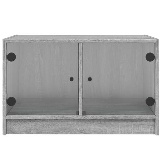 Avila Wooden Coffee Table With 2 Glass Doors In Grey Sonoma Oak