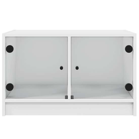 Avila Wooden Coffee Table With 2 Glass Doors In White