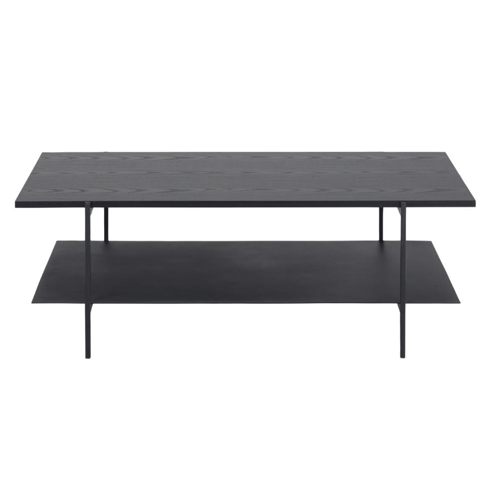Avila Wooden Coffee Table With Undershelf In Ash Black