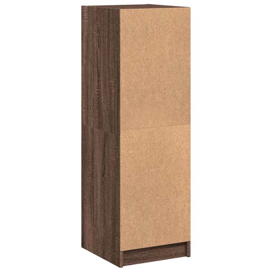 Avila Wooden Office Cabinet With 3 Glass Doors In Brown Oak